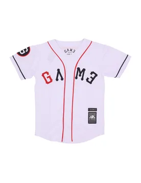 Casacca Bottoni Uomo Baseball Jersey White/black/red - Game - FashionsVida