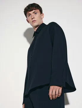 Oversized Boxy Overshirt Schwarz XL - Seidensticker - FashionsVida