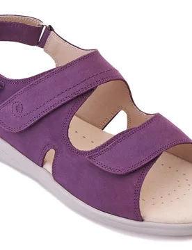 Bright Women's Extra Wide Sandals for Swollen Feet - Damson - Size: 4½ XXW - Cosyfeet - FashionsVida