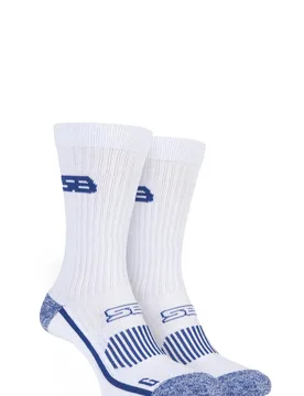 Pair White with BlueGuard Sports Crew Socks Men's 6-8.5 Mens - - White - Size: 6-8.5 Mens - Storm Bloc - FashionsVida
