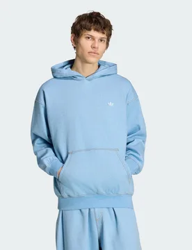 FELPA CON CAPPUCCIO TREFOIL ESSENTIALS MELANGE LOOSE M Light Blue Mel - Adidas - FashionsVida