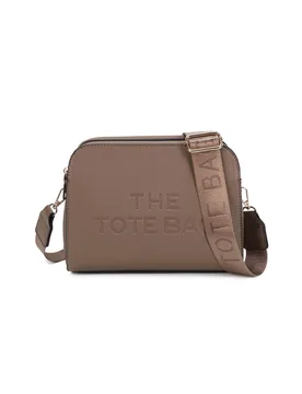 Women's Verity Three Zipped Sections Triple Compartments Crossbody Tote Bag in Taupe - Taupe - Size: One Size - Fontanella Fashion - FashionsVida