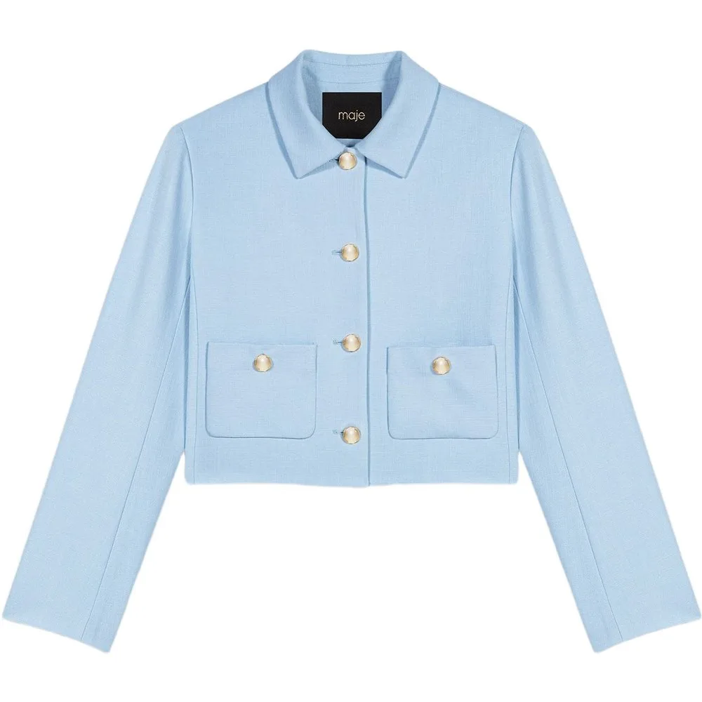 Chaqueta de mujer corta cuadrada estructurada - Maje - FashionsVida