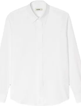 Camisa de vestir de algodón de hombre de manga larga - sandro - FashionsVida