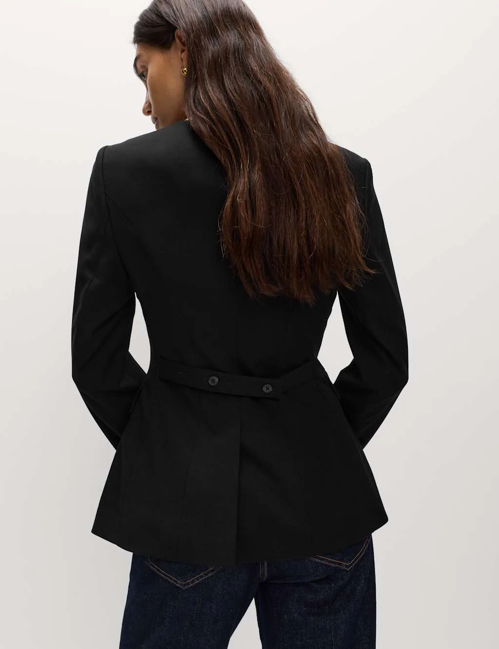 M&S Collarless Jacket Black female - M&S - FashionsVida