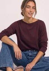 Basic Pullover mit U-Boot-Ausschnitt female Rot