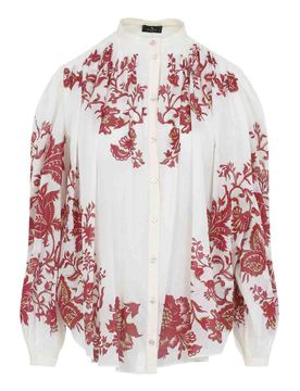 Camicia con collo a fascia plissettata