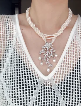 Natural freshwater pearl necklace with multi-layer collarbone Necklace - Aliexpress - FashionsVida