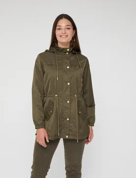 Parka de mujer con capucha cintura ajustable con cordon - October - FashionsVida
