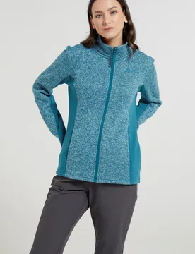 Idris' Womens Panelled Fleece Jacket With Pockets Warm Everyday Coat Teal - Size 20 Uk - Mountain Warehouse - FashionsVida