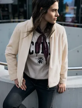 Street One Fake Fur Jacke female Beige