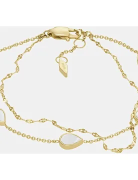 Pulsera de cadena de mujer merrit teardrop con nácar blanco en forma de lágrima - Fossil - FashionsVida
