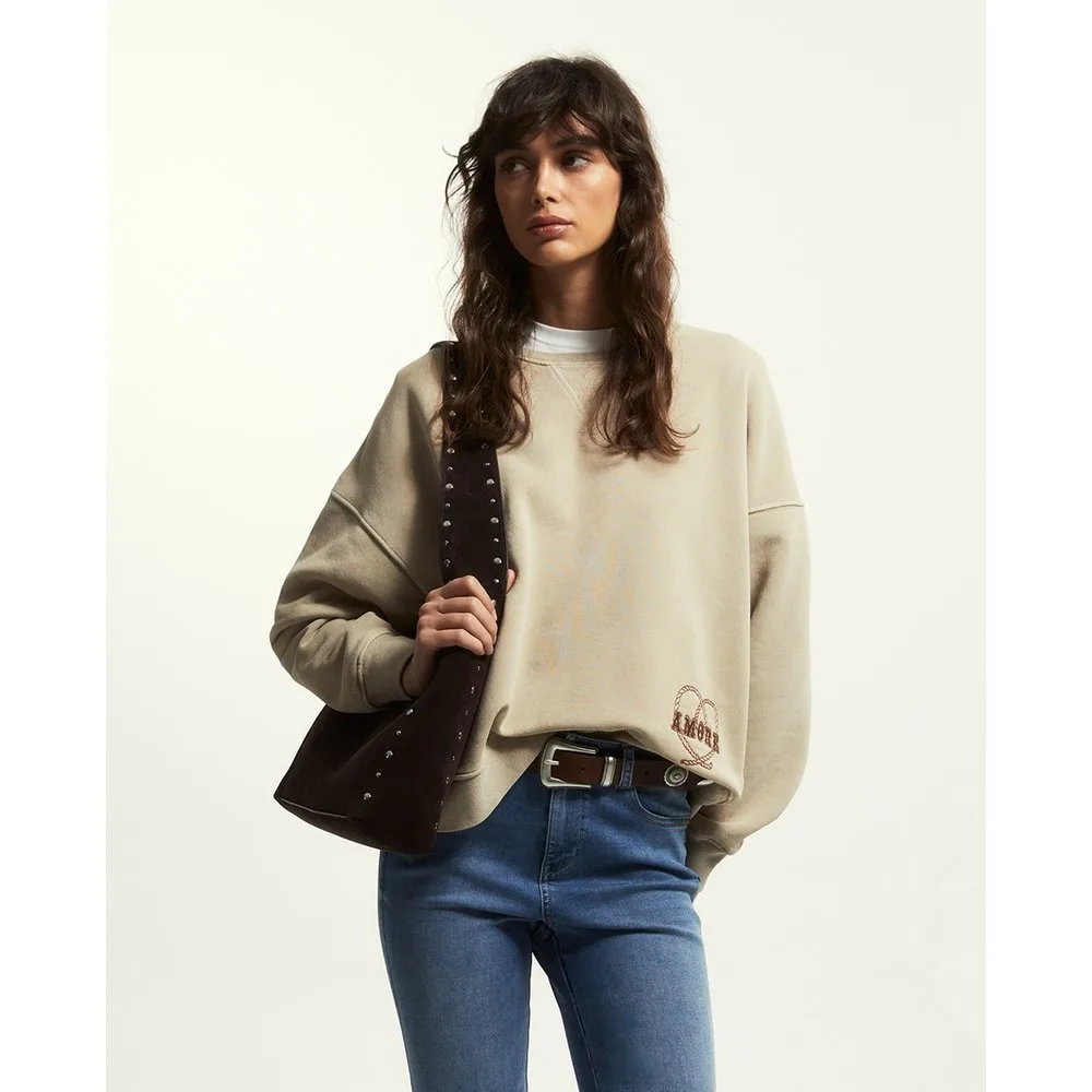 Sfera - Sudadera bordado lavada - Sfera - FashionsVida