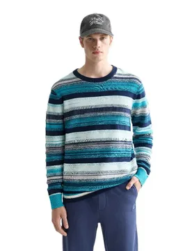 Maglione 182878 Tahitian Blue Stripes L - Scotch & Soda - FashionsVida