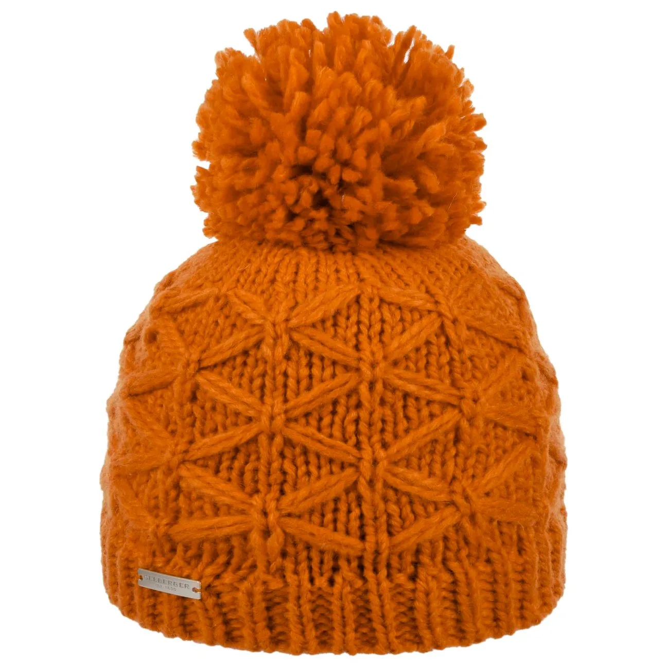 Annelie Pompom Hat by - orange - Female - Size: One Size - Seeberger - FashionsVida