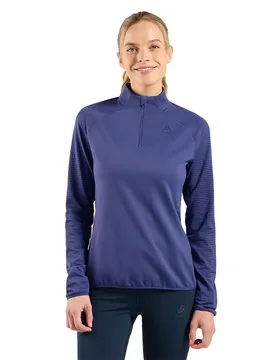 Felpa Con Mezza Zip Zeroweight Warm Skipper Blue XL - Odlo - FashionsVida