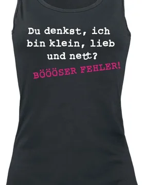 Top - BÖÖÖSER FEHLER! - S bis XXL - für Damen - Größe XXL - schwarz - Frauen - female - Sprüche - FashionsVida