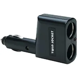 Dual Power Outlet Plug Black 12V unisex