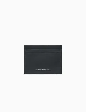 Portacarte Exchange nero in pelle - Armani - FashionsVida