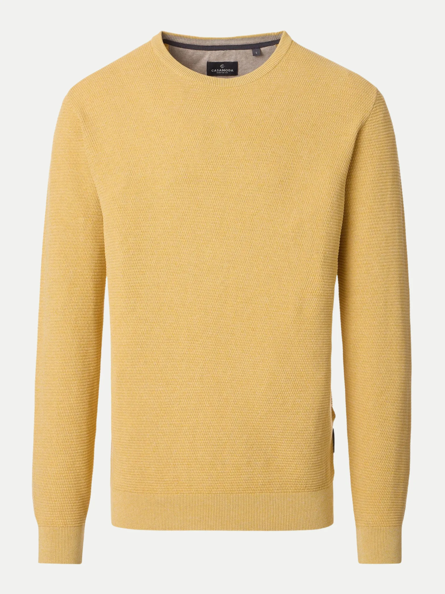 Pullover mit Meliertenmuster Gelb 3XL - Casamoda - FashionsVida