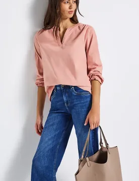 Cordbluse mit Rüschendetails female Rosa - Street One - FashionsVida