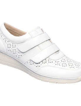 Leder-Kletthalbschuh „Kornelia“ 38 weiss - wonderwalk - FashionsVida