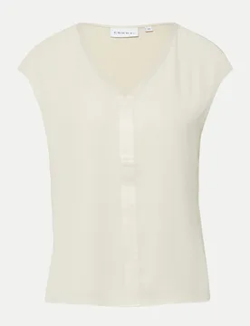 Blusenshirt mit Satinkante Beige 44 - Comma - FashionsVida