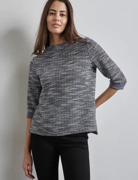 Bouclé Shirt female Schwarz