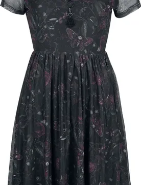 Gothic Kurzes Kleid - Mystical Woods - S bis L - für Damen - Größe M - schwarz - Frauen - female - Gothicana by EMP - FashionsVida
