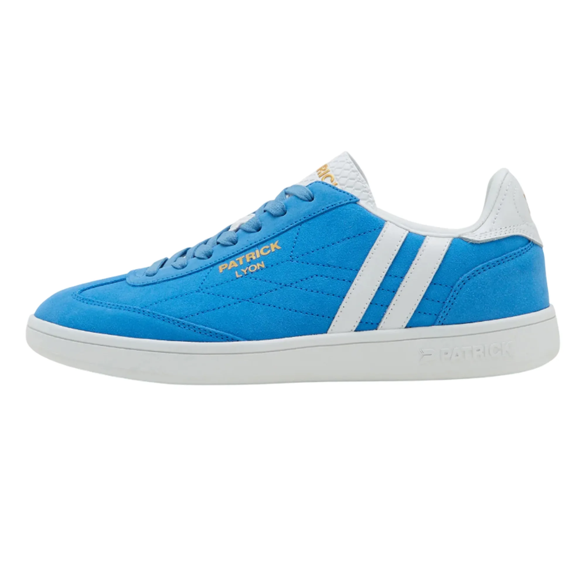 Mens Lyon Suede Cupsole Trainers (Blue/white) - Size Uk 10 - Patrick - FashionsVida