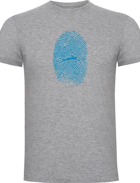 Swimmer Fingerprint Short Sleeve T-shirt Heather Grey S Men - Kruskis - FashionsVida