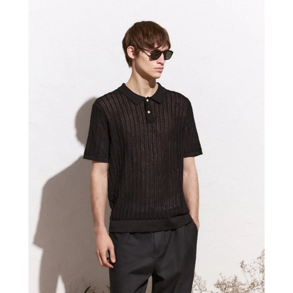 Polo manga corta tricot calados - Green Coast - FashionsVida