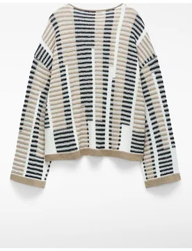 Jersey de mujer de punto con jacquard de rayas - Adolfo Dominguez - FashionsVida
