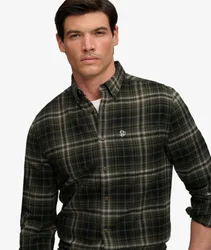 Superdry Herren Baumwoll-holzfällerhemd mit Langen Ärmeln Green - Größe: S