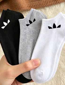 Pares de calcetines cortos deportivos unisex en blanco, negro y gris, con patrón de rayas, unicolor, transpirables y que absorben la humedad, para us