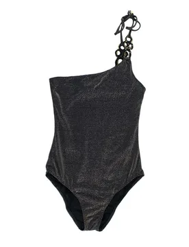 One Shoulder Black Shimmer Swimsuit - My Beachy Side - FashionsVida