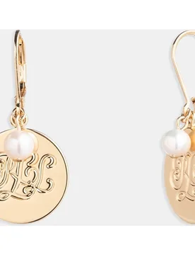 Pendientes Logo con perla - Lauren Ralph Lauren - FashionsVida