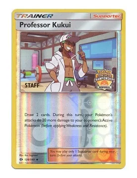 Pokemon Sun and Moon (Base Set) 128/149 Professor Kukui (Regional League Promo STAFF) - Pokémon - FashionsVida