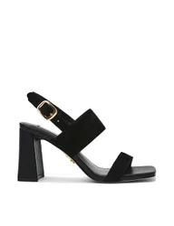 Wendie 015 Suede Ankle Strap Block Heel Sandals Black female