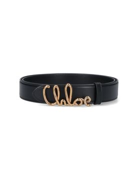 Chloé Calf Leather Belt with Brass Buckle