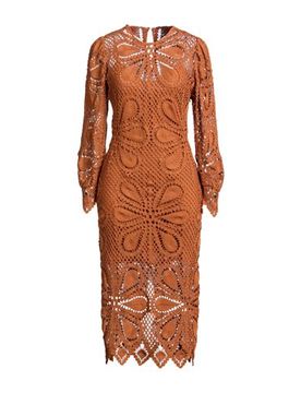 Midi-Kleid Damen Rostrot 0,1,2,3 Damen