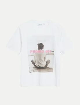 Comma T-Shirt Weiß 34 - Comma - FashionsVida