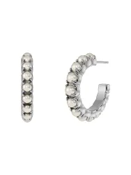 Boucles d'oreilles LILO HOOPS Large Steel argent