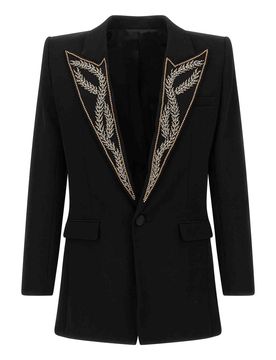 Balmain Blazer da ricamo a foglie