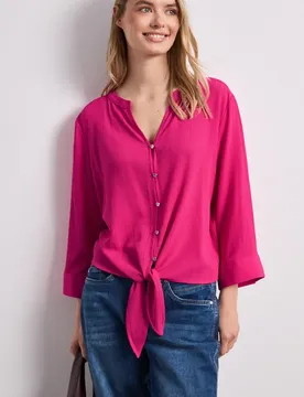 Arm Bluse mit Knotendetail female Pink
