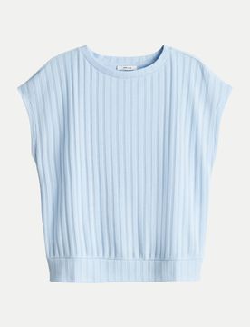 Jerseyshirt Sapino mit Rippenstruktur Blau 36