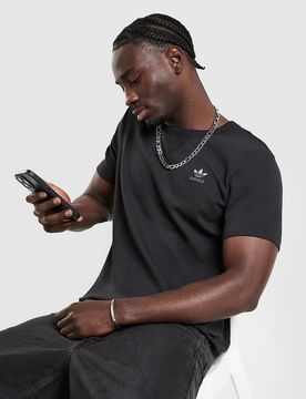 Mens Maglietta Waffle - Nero, nero nero Uomo taglia L