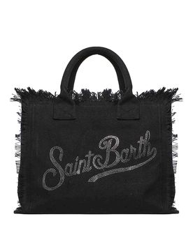 Vanity Bag in tela con logo in strass