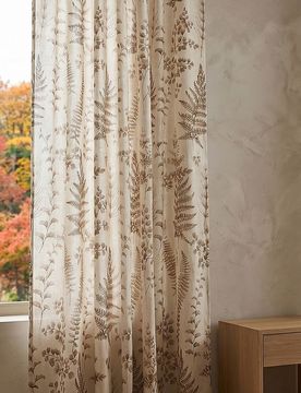 Tenda con motivo botanico - marrone dorato