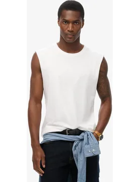 Camiseta de hombre sin mangas Essential en algodón orgánico con logo - Superdry - FashionsVida